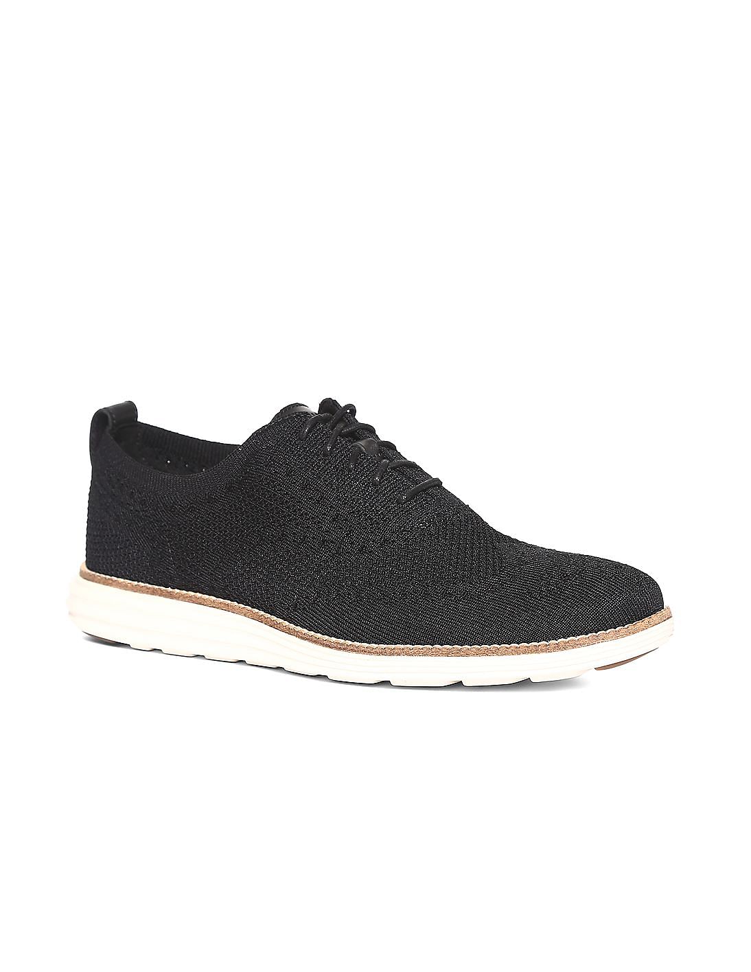 Buy Cole Haan Black ØriginalGrand Stitchlite Wingtip Oxford Shoes ...