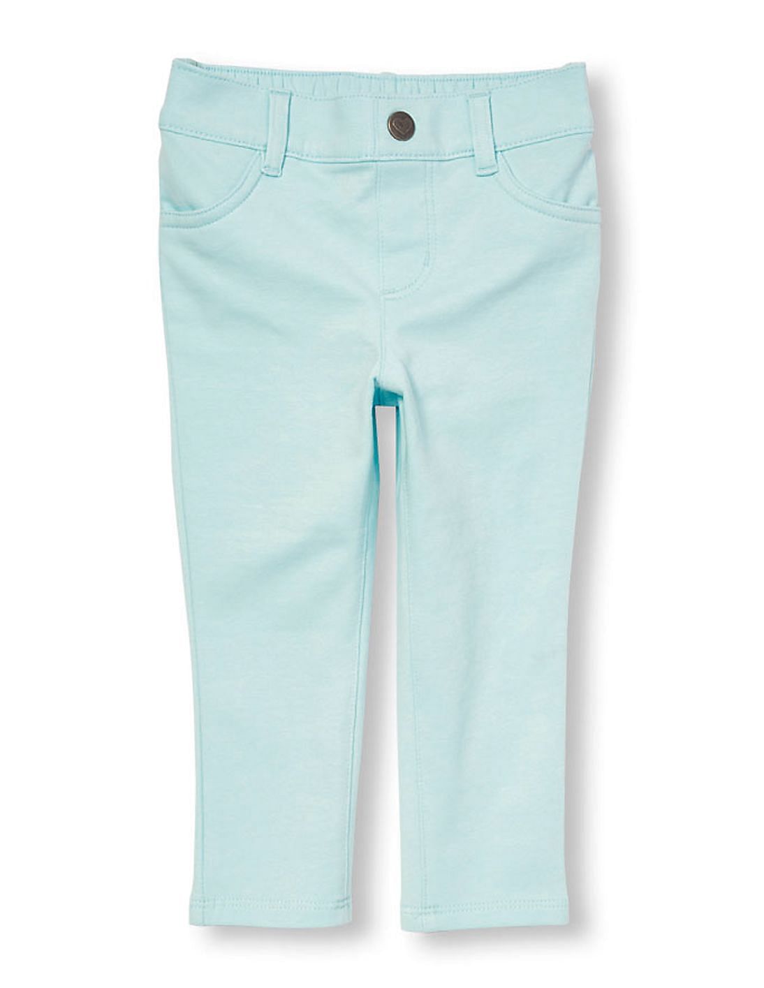 Buy The Children's Place Girls Blue Solid Knit Jeggings - NNNOW.com