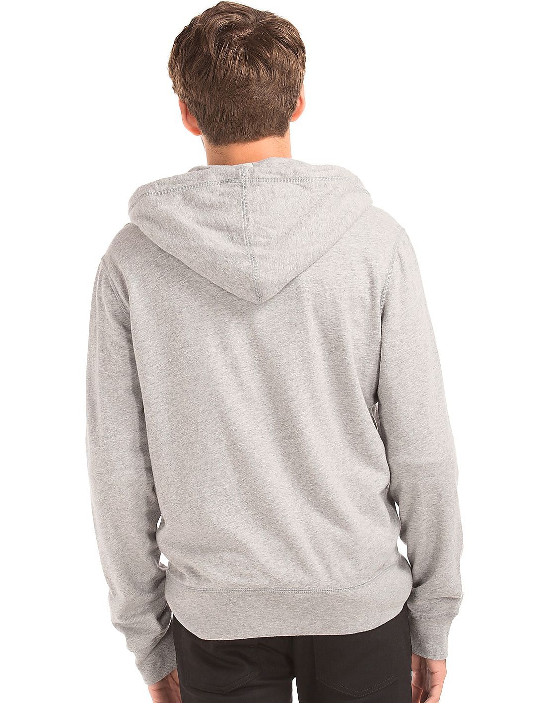Buy GAP Men Men Grey Logo Fleece Zip Up Sweatshirt - NNNOW.com