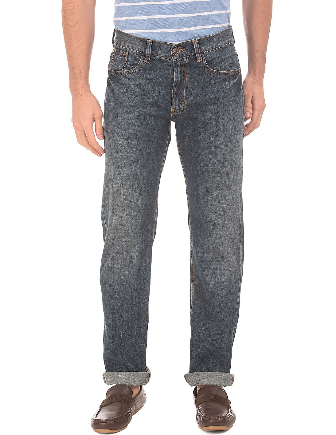 mid rise straight fit jeans
