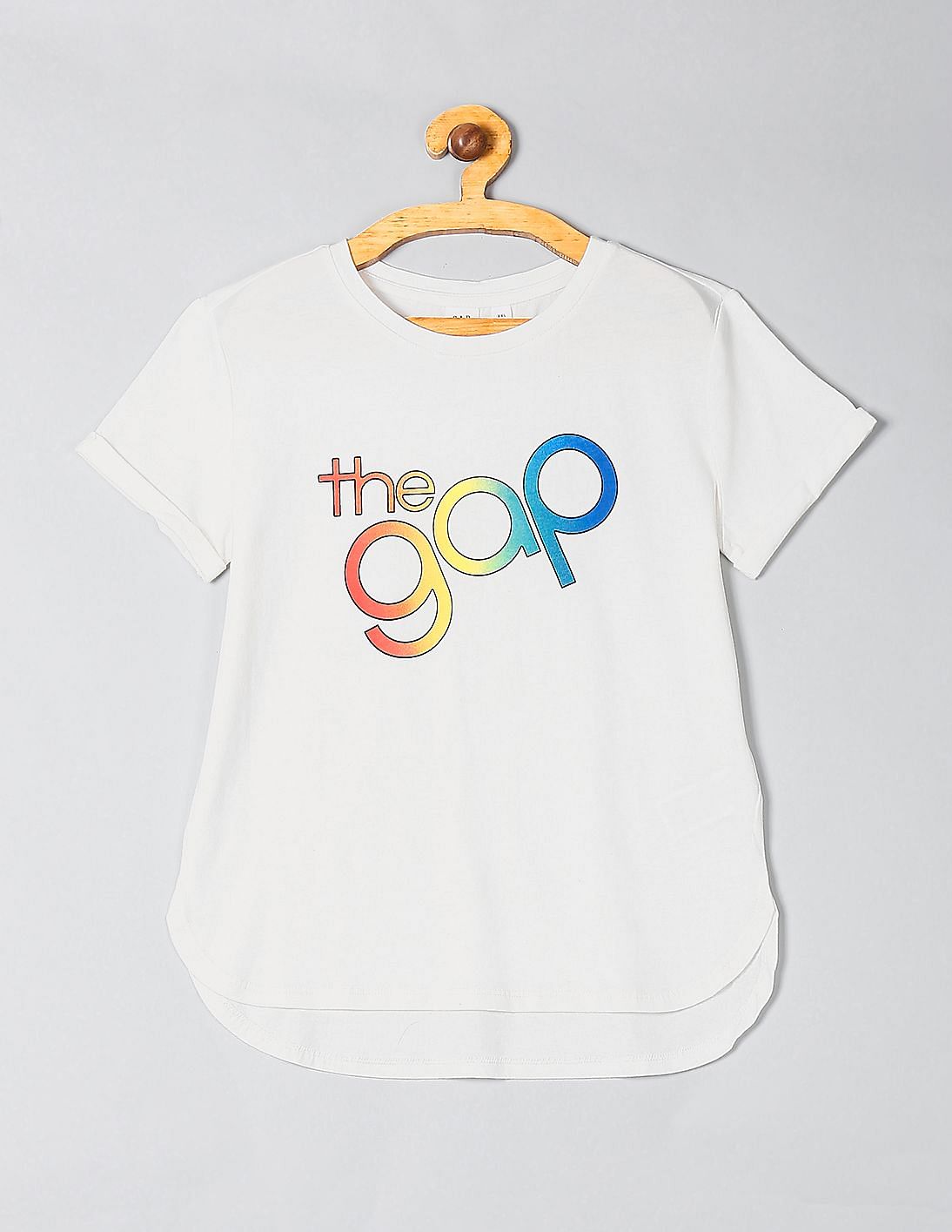 Buy Gap Girls Girls White Short Sleeve Logo Graphic T Shirt