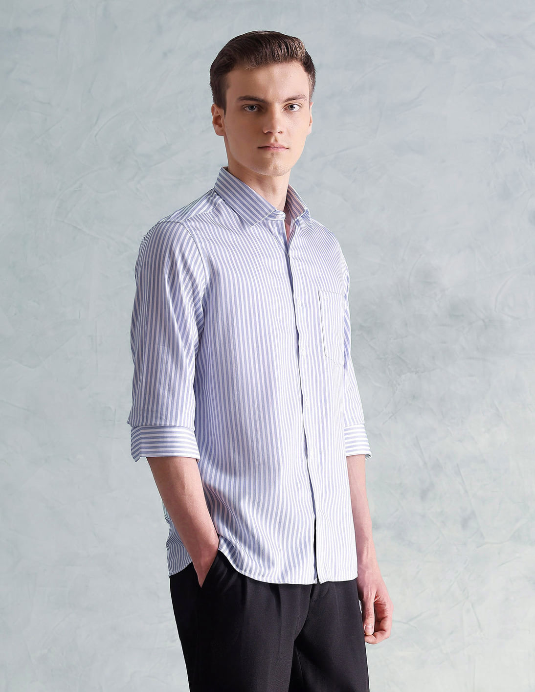 Buy Arrow Vertical Stripe Cotton Shirt - NNNOW.com