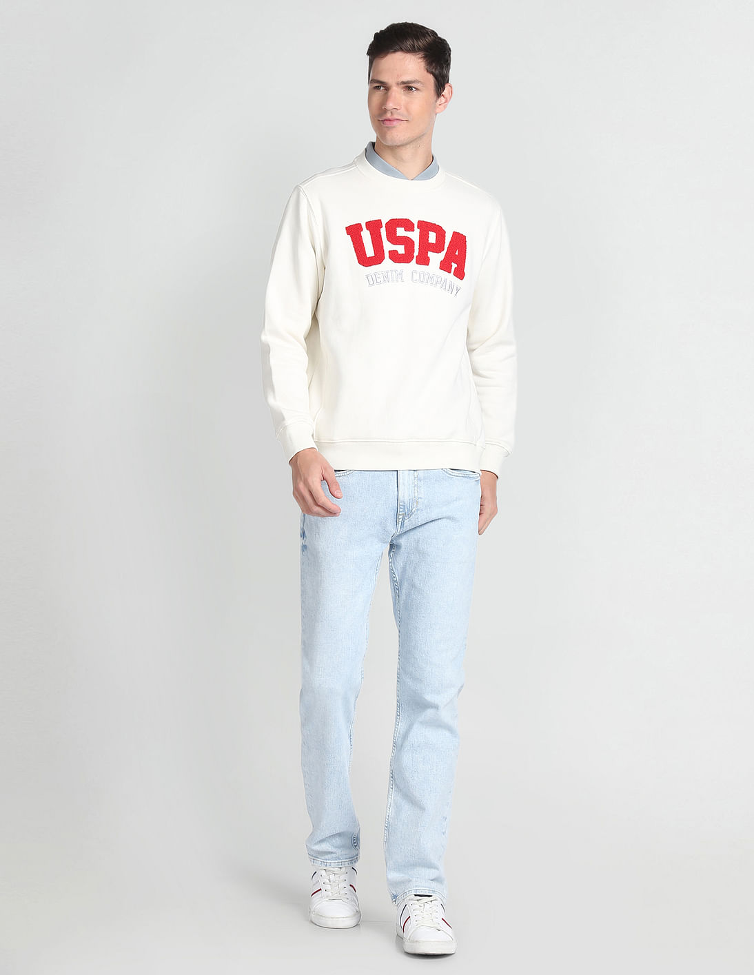 Buy U.S. Polo Assn. Denim Co. Crew Neck Brand Appliqued Sweatshirt -  NNNOW.com