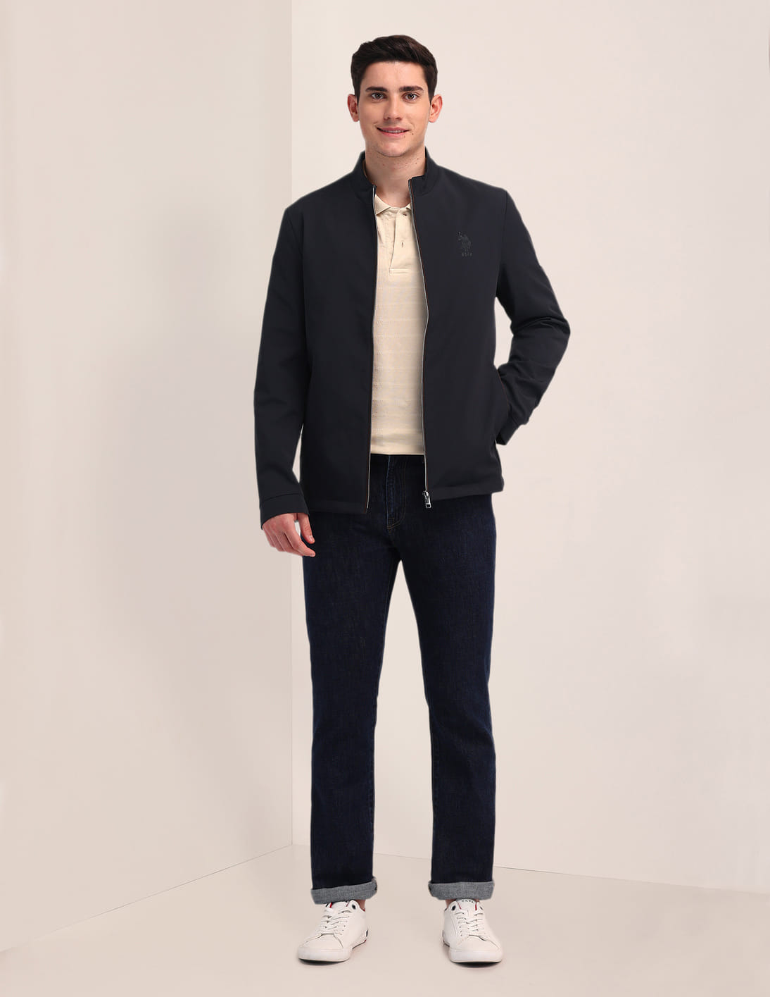 Buy U.S. Polo Assn. Stand Neck Solid Jacket - NNNOW.com