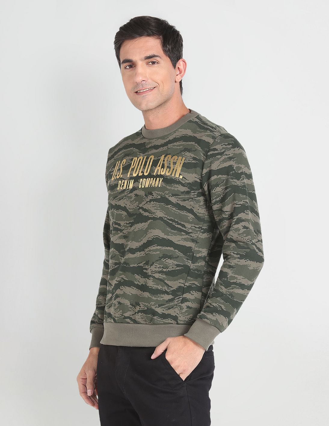 Buy U.S. Polo Assn. Denim Co. Camouflage Print Crew Neck Sweatshirt NNNOW