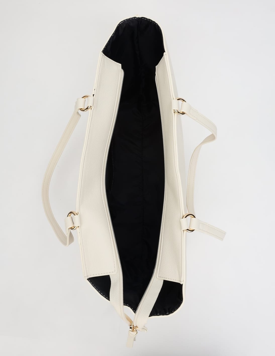 Buy Tommy Hilfiger Striped Beige Pu Tote Bag - NNNOW.com display picture 2
