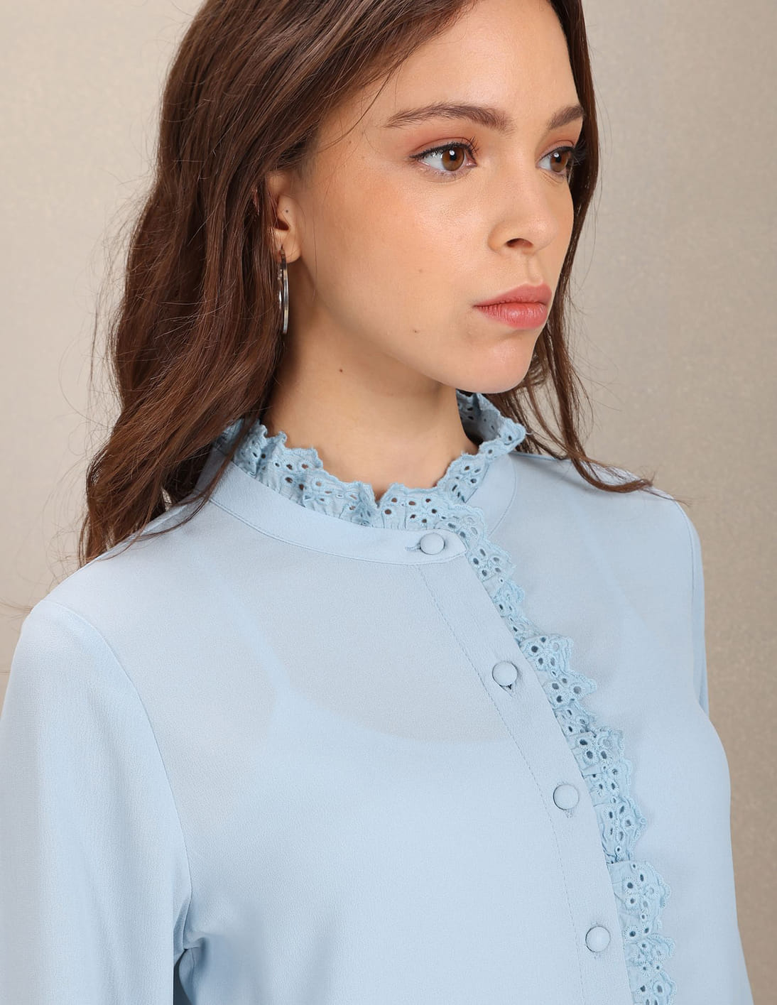 Buy U.S. Polo Assn. Women Lace Placket Solid Top - NNNOW.com