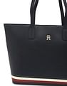 Tommy Hilfiger Striped Blue Pu Tote Bag