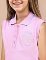 U.S. Polo Assn. Kids Girls Polo Collar Cotton Dress