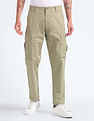 Flying Machine Mid Rise Solid Cargo Pants