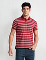 Arrow Sports Horizontal Stripe Cotton Polo Shirt