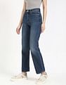 Calvin Klein Jeans Womens Whiskered Straight Fit Jeans
