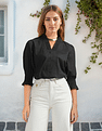 U.S. Polo Assn. Women Ruffled V-Neck Cotton Top