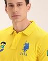 U.S. Polo Assn. Brazil Flag Appliqued Pique Polo Shirt