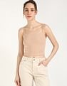 Calvin Klein Jeans Regular-Fit Polyester Scoop Neck Crop Top