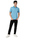 AD by Arvind Geometric Print Cotton Polo Shirt