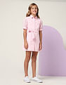 U.S. Polo Assn. Kids Girls Schiffli Shirt Dress