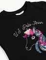 U.S. Polo Assn. Kids Girls Embellished Crew Neck T-Shirt