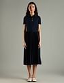 Tommy Hilfiger Cotton Polo Collar Midi Dress