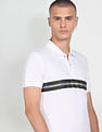 Flying Machine Horizontal Stripe Pique Cotton Polo Shirt