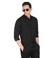 Tommy Hilfiger Men Black Mitered Cuff Solid Slim Fit Formal Shirt