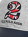 U.S. Polo Assn. Men Grey And Navy Colour Block Heathered Cap