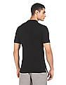 Aeropostale Men Black Ribbed Collar Contrast Stripe Polo Shirt