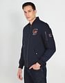 U.S. Polo Assn. Denim Co. Stand Collar Brand Embroidered Polyester Bomber Jacket