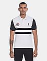 U.S. Polo Assn. Men White And Black Cotton Striped Polo Shirt