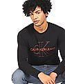 Calvin Klein Men Black Round Neck Long Sleeve T-Shirt