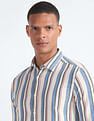 Flying Machine Slub Striped Dobby Shirt