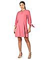 Flying Machine Women Puff Sleeve A-Line Dress