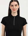 Calvin Klein Jeans Variegated Rib Half Zip Top