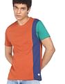 Flying Machine Pure Cotton Colour Block T-Shirt