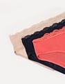 Calvin Klein Underwear Solid Multi Low Rise Hipster - Pack Of - 3