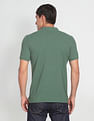 Arrow Sports Mandarin Collar Heathered Polo Shirt
