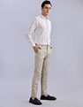 Tommy Hilfiger Regular-Fit Self-Design Mid Rise Trousers