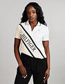 Tommy Hilfiger Womens Beige Colour Blocked Polo Shirt