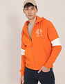 U.S. Polo Assn. Contrast Panel Drawstring Hood Sweatshirt