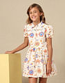 U.S. Polo Assn. Kids Girls Flare Printed Shirt Dress