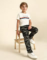 U.S. Polo Assn. Kids Boys Camouflage Printed Regular Fit Cargos
