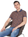 AD by Arvind Modern All Over Print Polo Shirt