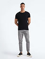 Flying Machine Drawstring Waist Solid Trousers