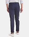 AD by Arvind Solid Cotton Stretch Smart Casual Trousers