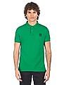 U.S. Polo Assn. Men Green Solid Short Sleeves Polo T-shirt