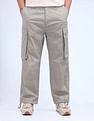 Flying Machine Relaxed Fit Solid Cargo Trousers