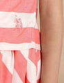 U.S. Polo Assn. Kids Girls Diagonal Striped Cotton Top