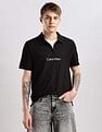 Calvin Klein Jeans Mens Black Logo Polo Shirts