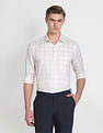 Arrow Cutaway Collar Plaid Check Formal Shirt