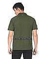 Calvin Klein Men Rifle Green Half Zip Placket Solid Polo Shirt
